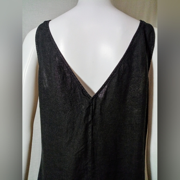 Velvet Sleeveless Linen Midi Dress - Picture 5 of 9